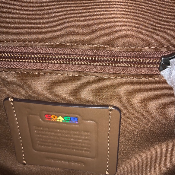 Coach leatherware rainbow pride multicolor/suede rare backpack brand new- tags main image 10